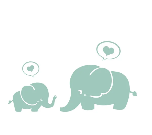 stock vector cute elephants, vector illustration