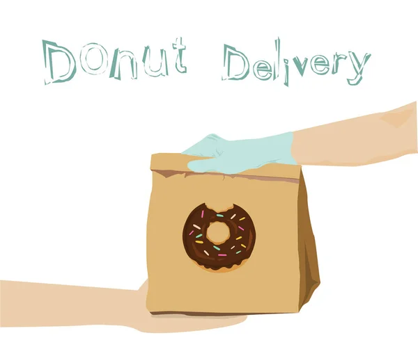 Donut Delivery Vector Illustration — Stock Vector