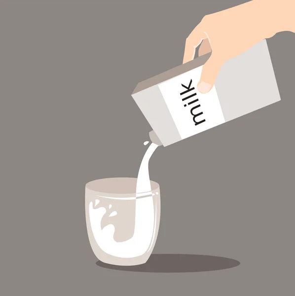 Una Mano Echando Leche Vaso Archivo Eps Ilustración Vectorial — Archivo Imágenes Vectoriales