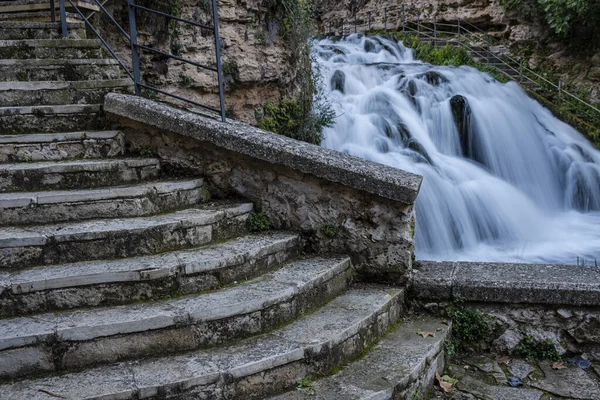 Trillo Wasserfall Alcarria Guadalajara Spanien — Stockfoto