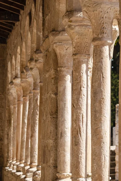 Galeria Arcada Arcos Semicirculares Colunas Emparelhadas Igreja Salvador Românico Rural — Fotografia de Stock