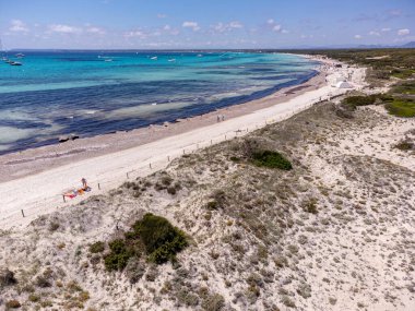 Es Trenc plajı, Campos belediyesi, Mallorca, Balearic Adaları, İspanya