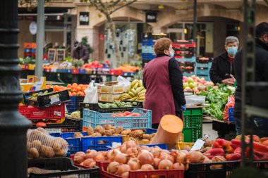 Llucmajor haftalık pazarı, Mallorca, Balearic Adaları, İspanya