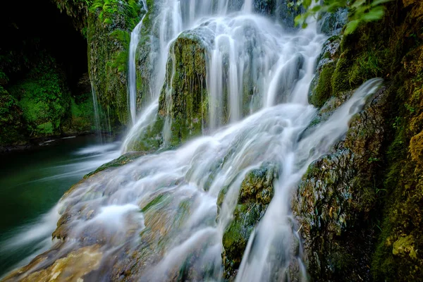 Molinar Fluss Tobera Wasserfall Stadt Der Burgos Gemeinde Frias Autonome — Stockfoto