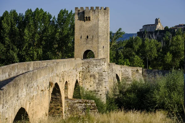 Frías Puente Medieval Origen Románico Sobre Río Ebro Comunidad Autónoma — Foto de Stock