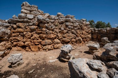 Yapıların kalıntıları, Capocorb Vell, Llucmajor, Mallorca, Balearic Adaları, İspanya