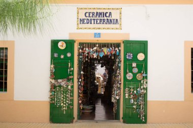 Tienda de ceramica artesanal,  Sant Francesc Xavier, Formentera, balearic islands, Spain clipart