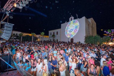 fiesta Flowerpower, Sant francesc Xavier, Formentera, balearic islands, Spain clipart