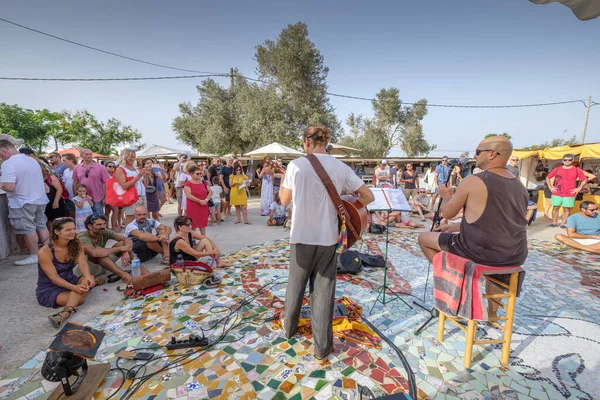 Mercadillo Hippie Feria Artesal Mola Pilar Mola Formentera Baleary Hiszpania — Zdjęcie stockowe