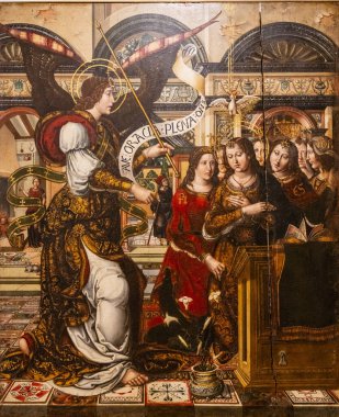 The Annunciation, 1515 - 1519, Rodrigo de Sajonia, eski Sijena Ustası, panelde petrol, Huesca Müzesi, Aragon Topluluğu, İspanya