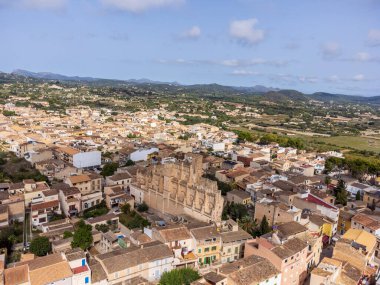 Son Servera köyü, gökyüzünden, Mallorca, Balearic Adaları, İspanya