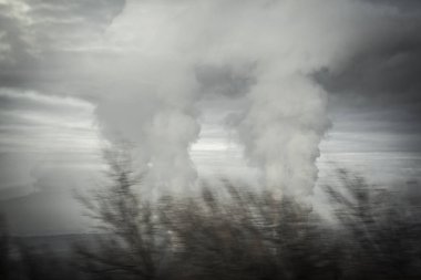 Bir nükleer santralden duman, Sofya, Bulgaristan Cumhuriyeti, Avrupa