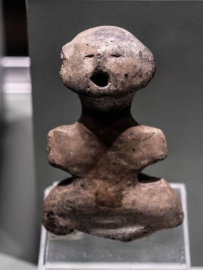 Antropomorfik heykelcik Nevski, (Popovo) Razgrad bölgesi, Chalcolithic, M.Ö. 5. milenyum, Bulgaristan Ulusal Arkeoloji Müzesi, Sofya, Bulgaristan Cumhuriyeti, Avrupa
