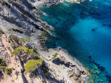 Cala Mestres, Banyalbufar, Serra de Tramuntana 'nın doğal alanı, Mayorka, Balearic Adaları, İspanya