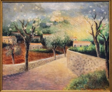 Olga Sacharoff, Sokak ve Evlerle Peyzaj, tuval üzerine yağ, 20. yüzyıl, Carmen Thyssen Andorra Müzesi, Escaldes-Engordany