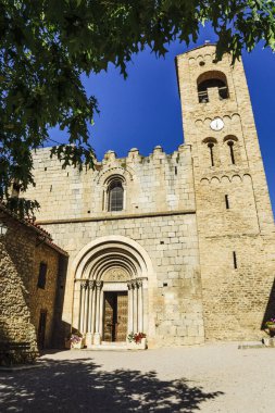 Santa Maria de Cornella Kilisesi, Catalan Romanesque, 11. yüzyıl, Corneilla-de-Conflent, Pyrenees-Orientales, Fransa, Avrupa