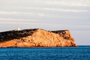 Conillera Adası Deniz Feneri, Cala Bassa-Cala Compte Doğal Parkı, İbiza, Balear Adaları, İspanya