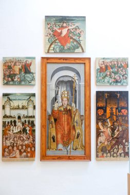 San Gregorio sunağı, parça, anonim, 16. yüzyıl, panel, Diocesan Müzesi, Virgen de las Nieves Katedrali, 13. yüzyıl, İbiza, Balear Adaları, İspanya