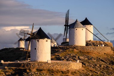 Molinos de Consuegra, cerro Calderico, Consuegra, provincia de Toledo, Castilla-La Mancha, İspanya