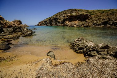 Cala Calderer Sahili, Ferreries, Menorca, Balear Adaları, İspanya, Avrupa
