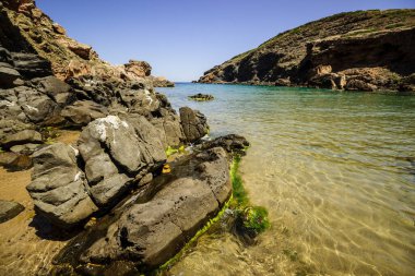 Cala Calderer Sahili, Ferreries, Menorca, Balear Adaları, İspanya, Avrupa