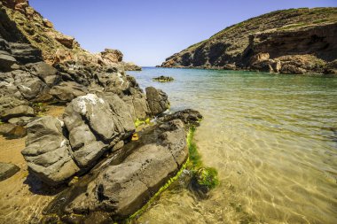 Cala Calderer Sahili, Ferreries, Menorca, Balear Adaları, İspanya, Avrupa
