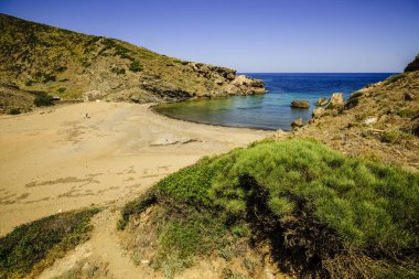 Cala Calderer Sahili, Ferreries, Menorca, Balear Adaları, İspanya, Avrupa