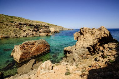 Cala Calderer Sahili, Ferreries, Menorca, Balear Adaları, İspanya, Avrupa