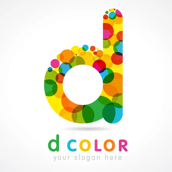 Renkli D logo — Stok Vektör