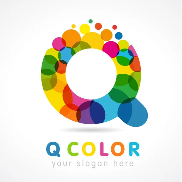 Logo Q colorato — Vettoriale Stock