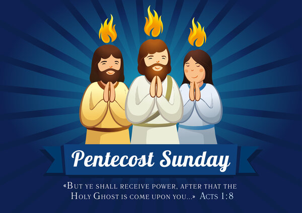 Pentecost sunday banner Stock Illustration