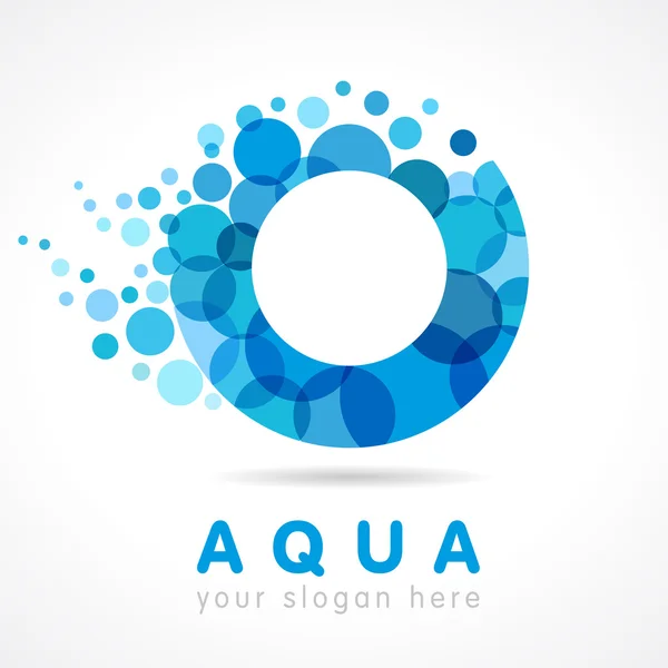 Aqua O barevné logo — Stockový vektor