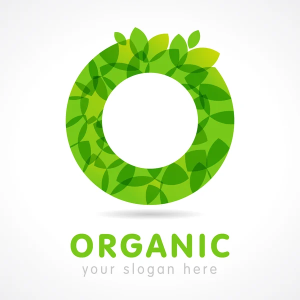 O logotipo verde orgânico — Vetor de Stock