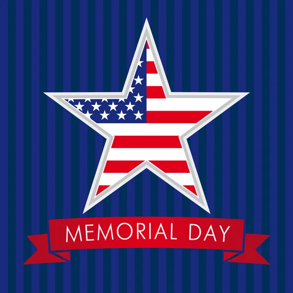 Día conmemorativo USA star — Vector de stock