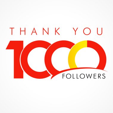 Teşekkür ederim 1000 takipçileri logosu