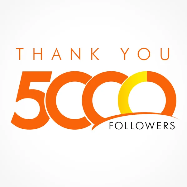 Thank you 5000 followers logo — Stock Vector