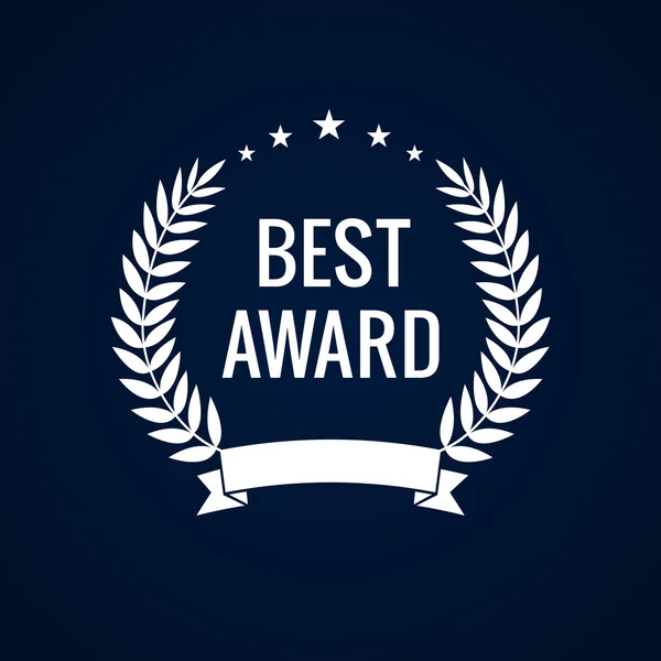 Best award white laurel star — Stock Vector