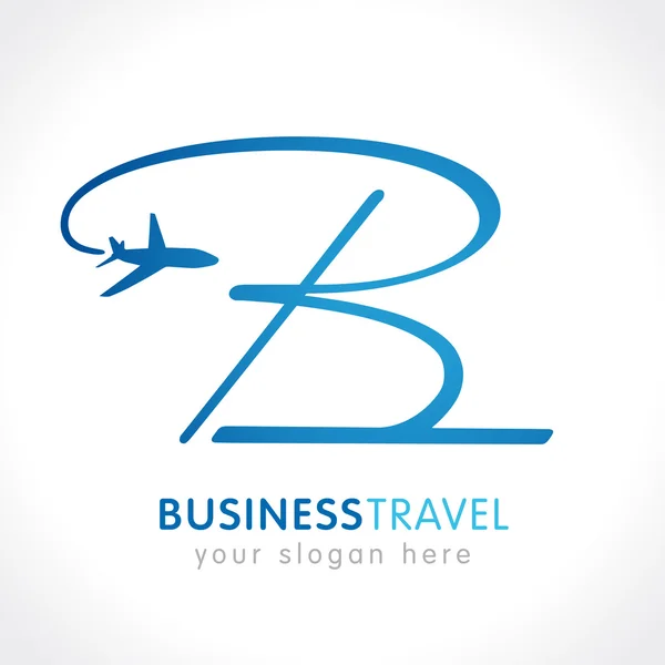 B logotipo da empresa de viagens de negócios — Vetor de Stock