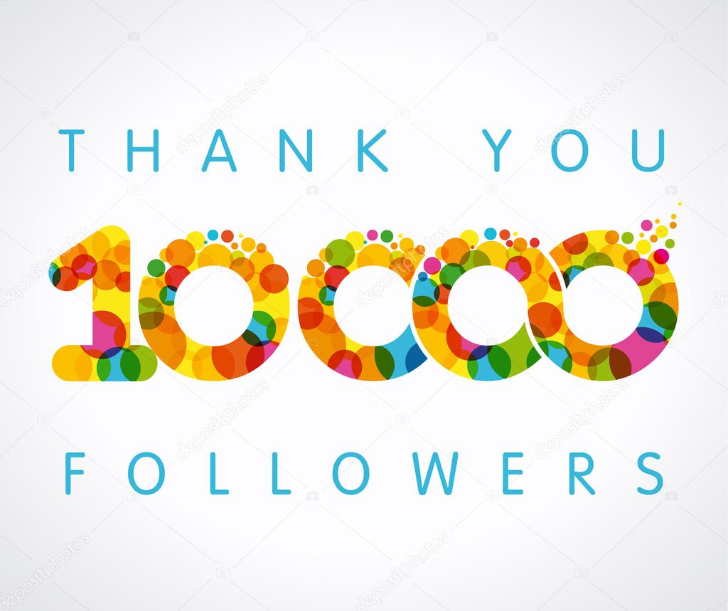 Thank you 10000k 10k followers numbers. Congratulating multicolored thanks image net friends likes, % percent off discount coloured round bubbles. Abstract celebrating picture pixel congrats pattern