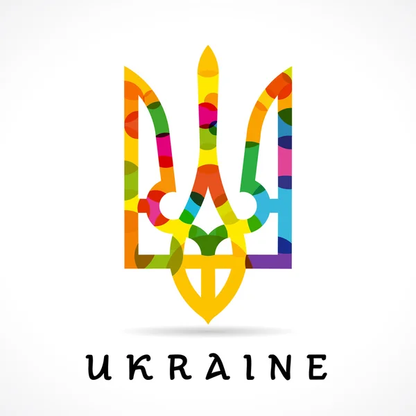 Ukrainisches Emblem farbig — Stockvektor