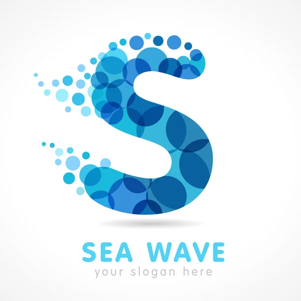 Логотип Sea wave S — стоковый вектор