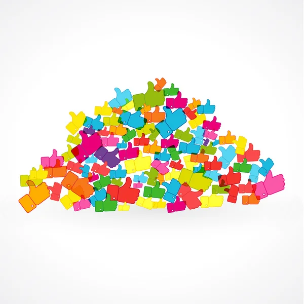 Heap of colored likes. — Stock Vector