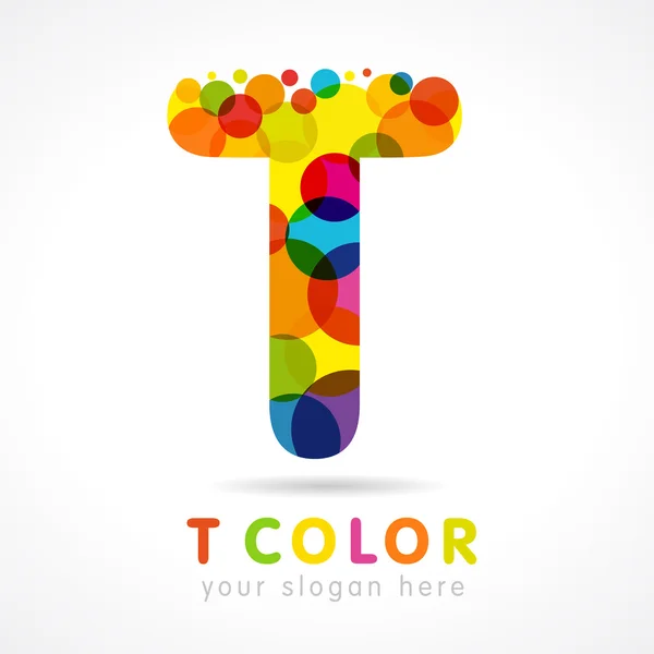 Logo T coloré — Image vectorielle