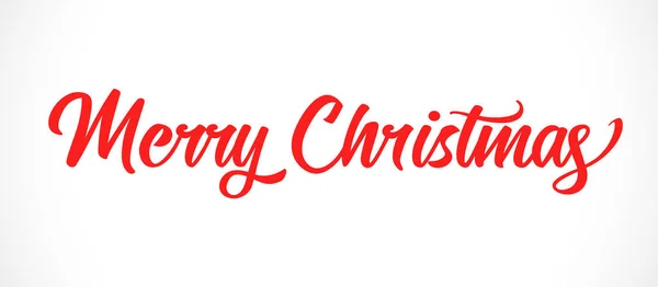 Feliz Navidad Letras Mano Roja Inscripción Para Diseño Vacaciones Invierno — Vector de stock