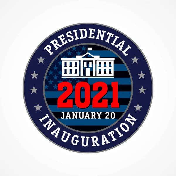 Presidential Inauguration Usa January 2021 Emblem Banner Creative Lock Social — Stock Vector