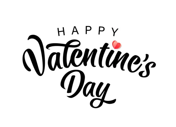 Feliz Día San Valentín Tipografía Cartel Con Texto Caligráfico Escrito — Vector de stock