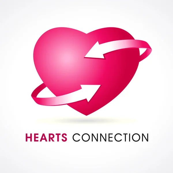 Logotipo Conexão Corações Ideia Identidade Marca Empresa Para Internet Namoro —  Vetores de Stock