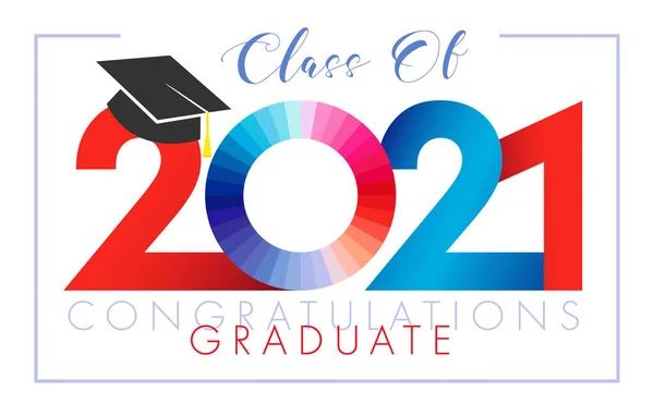 Κατηγορία 2021 Έτος Πανό Αποφοίτησης Κλείνω Την Κάρτα Πρόσκλησής Μου — Διανυσματικό Αρχείο