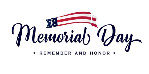 Memorial Day Kalligrafia Kirjaimet Juliste Juhlan Suunnittelu Amerikkalaiselle Lomalle Muista — vektorikuva