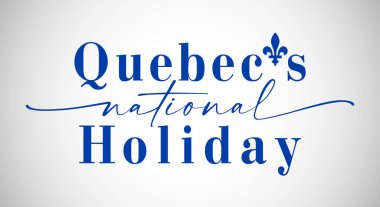 Quebec 'in Ulusal Bayram konseptini tebrik ederim. Quebec yaratıcı selamlaşmalar günü. İzole edilmiş soyut tasarım şablonu. Aziz Jean-Baptiste Günü. Dekoratif country klasikleri. Tişört grafik işareti.